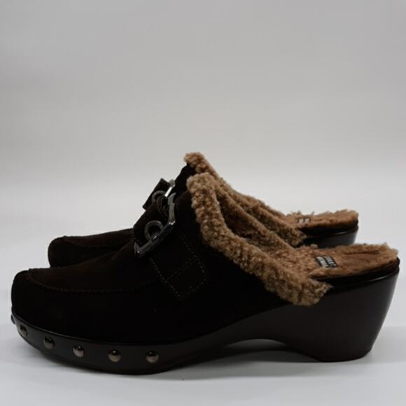 Stuart Weitzman‎ Brown Suede Fur Lined Mules 8M - Picture 2 of 13
